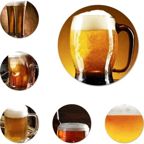 Beer A Glass of Beer Summer Icons Pins Badge Decoration Brooches Metal Badges For Backpack Decoration 58mm
