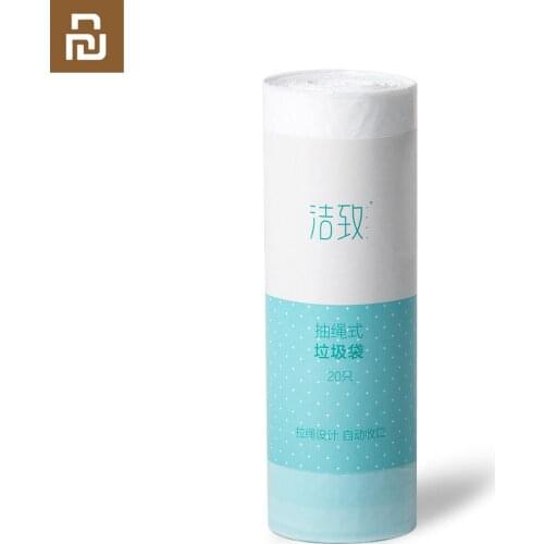 Youpin JieZhi Drawstring Trash Bag Garbage Bag Thicken Material Prevent Leakage Household Plastic Rubbish Bag 20pcs /1roll