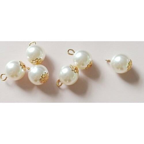 10 PCS 12*17mm Metal Alloy Imitation Pearl Charms Pendant DIY Accessories For Jewelry Making