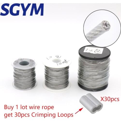 100Meters wire Rope PVC Transparent Coated Cable 304 Stainless Steel rope Clothesline Diameter 0.8mm 1mm 1.5mm 2mm 3mm