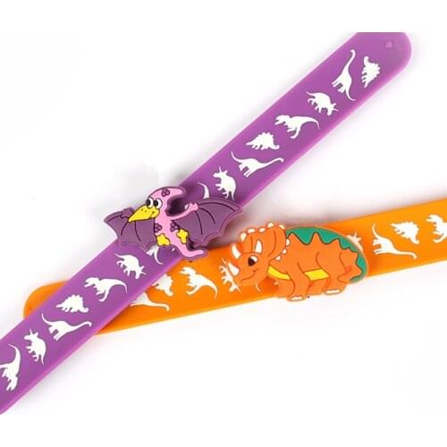 Q9QB Dinosaur Party Favors Soft Dinosaur Bracelets Toys Silicone Bracelet Safe Non-toxic Kids Children Gifts Hand Ring