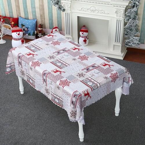Christmas Tablecloth Christmas Cartoon Polyester Tablecloth Washable 150*180cm Christmas Table Cloth Restaurant Banquet Supplies