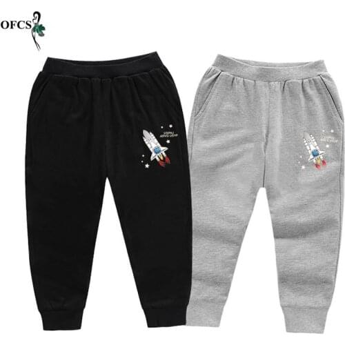 Retail Girls Pants For 3-12 Yeas Boys Fashion Cartoon Unisex Casual Sport Pants Cotton Fall Kids Children Trousers Free Shipping