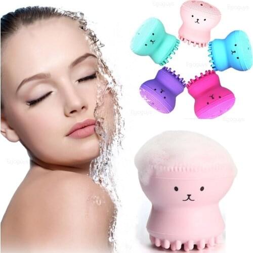 Octopus Shape Silicone Facial Cleansing Brush Face Massage Clean Products Deep Exfoliating Blackhead Skin Care Wash Makeup Tool