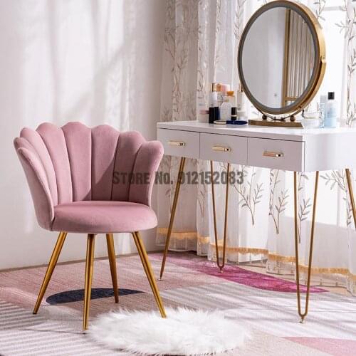 Nordic light luxury makeup dressing table stool manicure simple girl student chair backrest bedroom cute net red ins