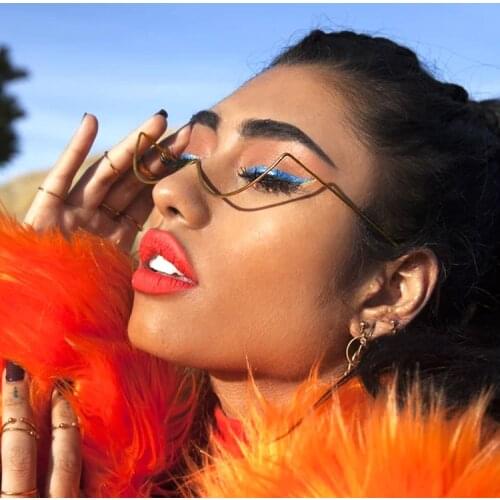 Metal Frame Cat Eye Sunglasses Women/Men Brand Female Vintage Mirror Sun Glasses Ladies Trending Triangle Eyewear oculos
