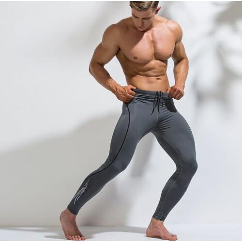Sports training fitness leggings mens high stretch running basketball pants