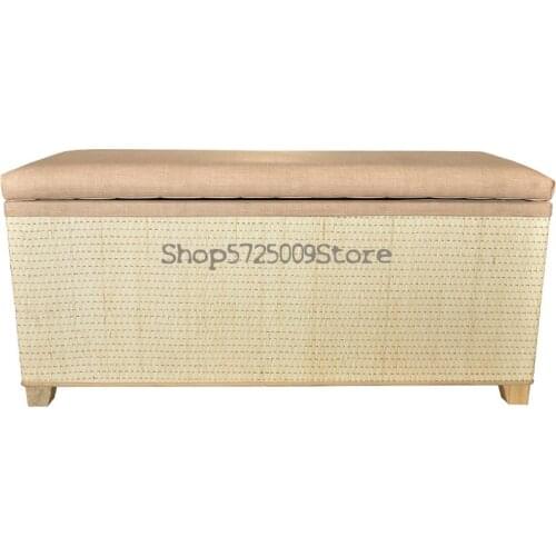 Lengthened Rattan Storage Stool Can Sit On The End Of The Bed, Nordic Storage Stool, Dressing Stool, Shoe Stool Storage Box