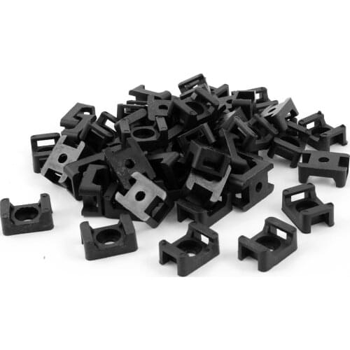 UXCELL Black Plastic 9Mm Wire Buddle Cable Tie Mount Saddle 100Pcs