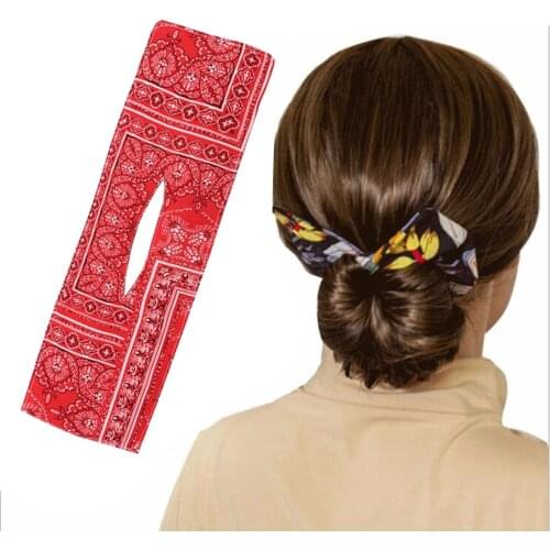 Knotted Deft Bun Print Hair Bands Headband Braider Maker Easy To Use DIY Deft Bun Classy Multicolor Cloth Clip Braider