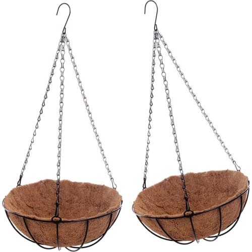 Plant Hanger Holder -2 Pack Indoor Outdoor Hanging Planter Basket Rope Holder with Ceiling Hook-12 inch