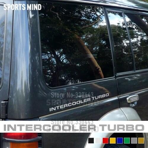 2 Pieces Intercooler Turbo Vinyl Car Decals For Mitsubishi Pajero Shogun Montero Delica Accessories Automobiles Car-Styling