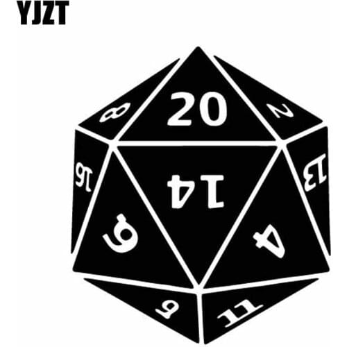 YJZT 13.4CM*15.4CM Dice Geek With Number Car Sticker Cool Vinyl Decal Black/Silver C27-0113