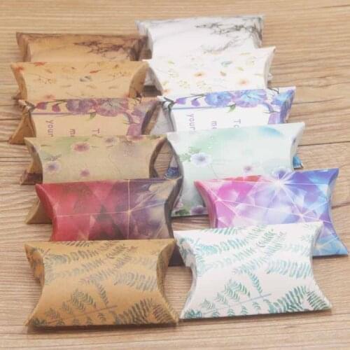 20pcs Catch Dream Design Fashion Style Jewelry Kraft Cardboard Pillow Box Gift For Girl Present Cute Box 80x55x20mm Hot Sell