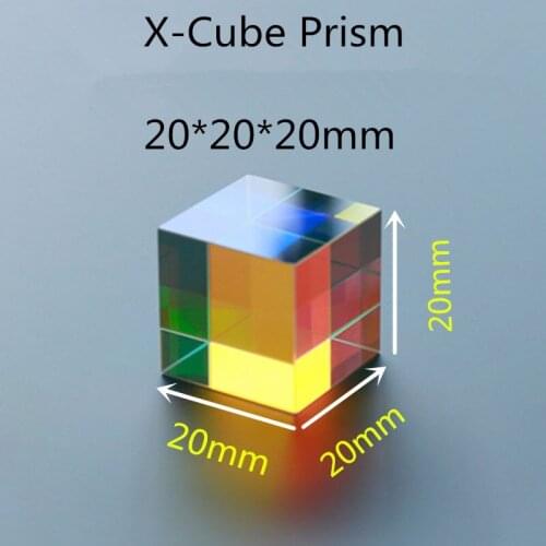 20x20x20mm 20*20*20mm K9 X-Cube Prism Lens 6 face clear For Physical Experiments and the projector