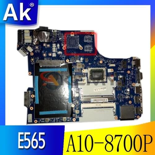 Akemy FRU 01AW122 BE565 NM-A631 laptop motherboard For Lenovo ThinkPad E565 A10-8700P CPU GM Main board full tested