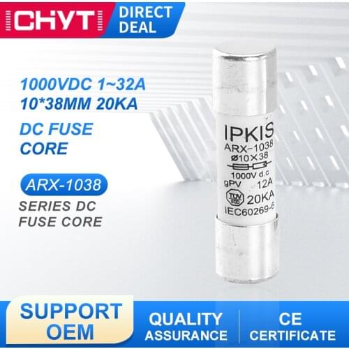 Solar DC 1000V PV Fuse 10*38 Link 6A 10A 15A 20A 25A 30A High Voltage for Solar System Protection