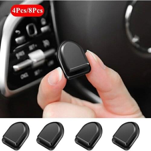 4/8 pcs Car Hook Organizer Storage For USB Cable Headphone Key Storage Self Adhesive Wall Hook Hanger Auto Fastener Clip