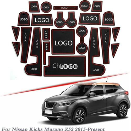 Brand LOGO Car Styling For Nissan Kicks Murano Z52 2015-2020 Gate slot pad Interior Door Groove Mat Non-slip dust Mat Accessory