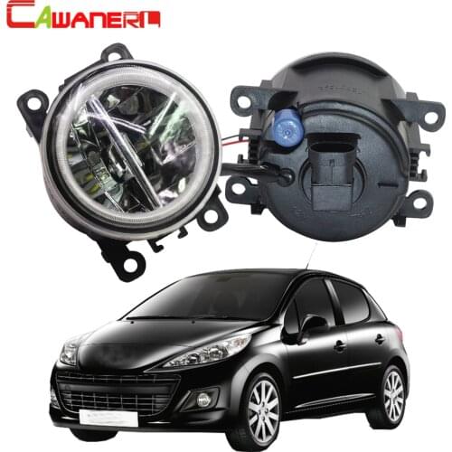 Cawanerl 2 X Car 4000LM LED Bulb H11 Fog Light + Angel Eye DRL Daytime Running Light 12V High Bright For Peugeot 207 2006-2012
