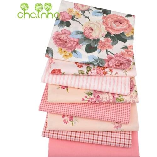 Chainho,Printed Twill Cotton Fabric,Coral Color Series,Patchwork Cloth For DIY Sewing & Quilting Baby&Childs Bedcloth Material