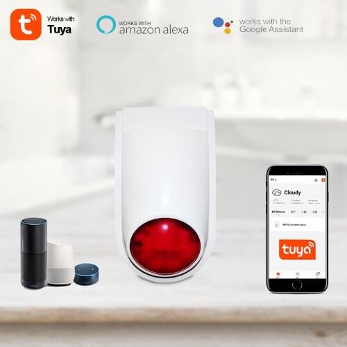 Home Security Alarm Smart Life App Control WiFi Alarm Sound and Light Alarm WiFi Siren Smart House