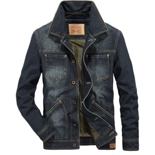 Free Ship2018Fashion men denim jacket long sleeve turn down collar jeans coat outwear single breasted cowboy outfit denim tops