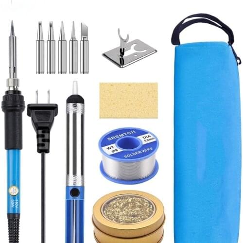 60W Electric Soldering Iron Kit Temperature Adjustable 220V 110V Soldering iron tips with Desoldering Pumps Welding solder Tools