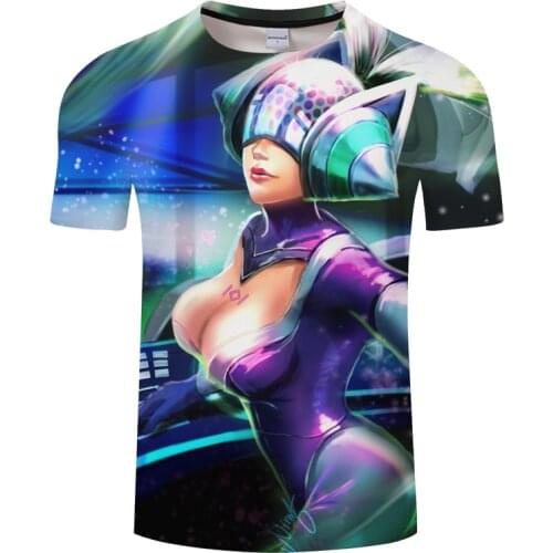 League Of Legends Akali T-Shirt Men Women Fasion 3d Printed T Shirt LOL Game Character Pattern Design Tshirt Breathable Tops