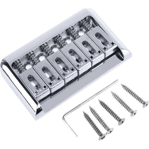 Chrome Fixed Hard Tail 6 String ELECTRIC GUITAR BRIDGE TAILPIECE & Wrench Metal