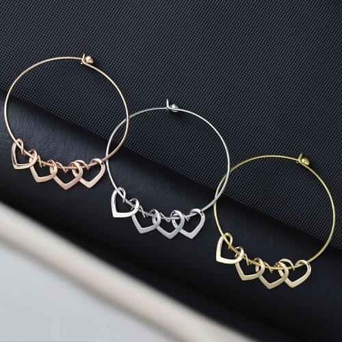 Personalized Family Name Chain Bracelet Bangle Heart Rose Gold Steel European Charm Bracelet for Women Girl DIY Jewelry Making