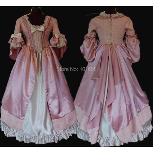 Tailored!Royal Pink Vintage Costumes Duchess Princess Civil war 18th Rococo Marie Antoinette DRESS Victorian dresses HL-386