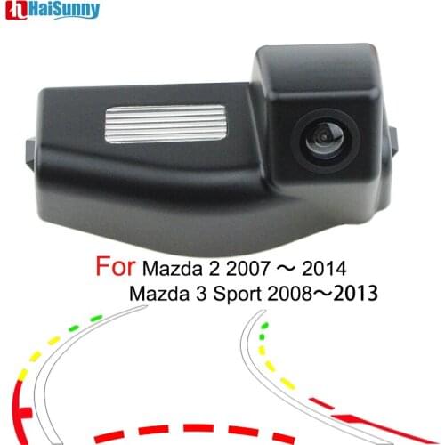 Night Vision Car Rear View Backup Reverse Parking Camera Dynamic Line for Mazda 2 Mazda 3 2007- 2011 2012 2013 2014 Wide View
