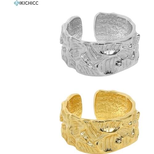 KIKICHICC 925 Sterling Silver Gold Thick Large Resizable Rings Women Adjustable Women Fine Jewelry Crystal CZ Luxury Circle