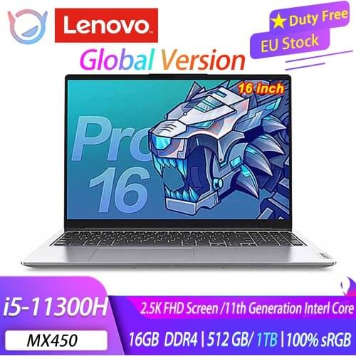 Lenovo Xiaoxin Pro 16 2021 Laptop i5-11300H GeForce MX450 16GB+512GB/1TB SSD 16Inch 2.5K FHD IPS Screen Notebook Win 10 Pro
