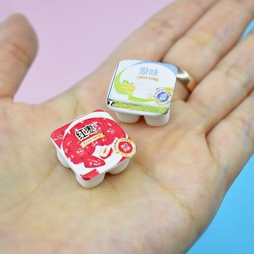 5PCS 1/12Scale Miniature Dollhouse Mini Play Food Milk Simulation Mini Yogurt Kitchen Food for ob11 Blyth Doll Accessories
