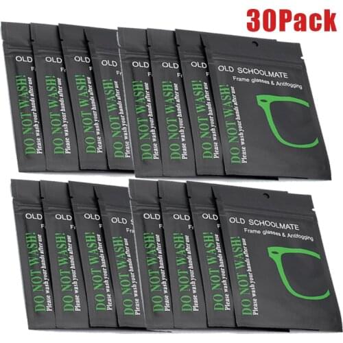 30Pcs Reusable Anti-Fog Wipes Glasses Pre-moistened Antifog Lens Cloth Defogger Eyeglass Wipe Prevent Fogging for Glasses