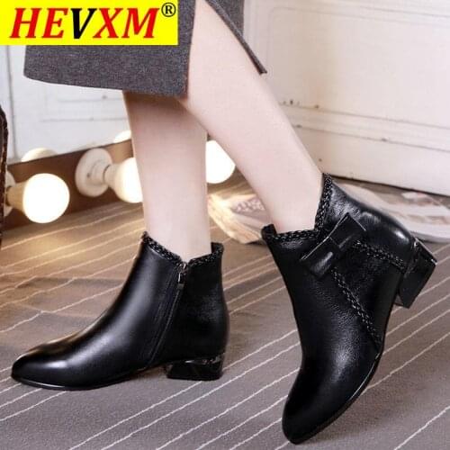 Fashion Short Boots Women Buckle Decoration Shoes Thick Heel Pointed Winter Warm Ankle Boot Casual Elegant Suede Boot Size 42