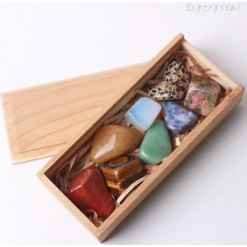 Chakra Polished Palm Stone Specimen Box Set
