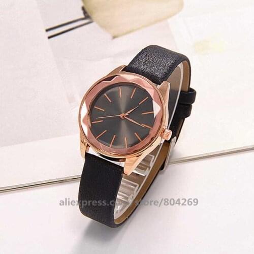 Wholesale New Hot Women Men Rose Gold Case Student Watch Neutral Leather Quartz Watch Men Simple Colorful Wristwatch 919887