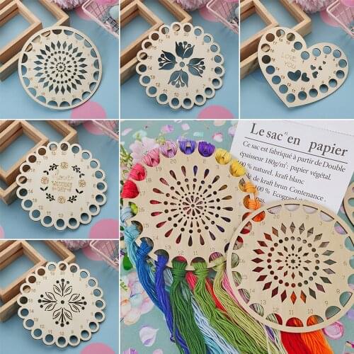 Natural Wood Embroidery Floss Organizer Cross Stitch Thread Holder Storage Needle Arts Handmade DIY Crafts Sewing Accessories