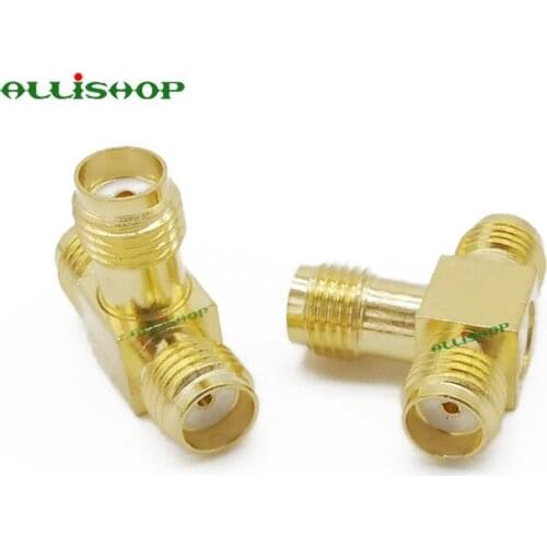 SMA Female to Two SMA Female Triple T RF Adapter connector 3 Way Splitter SMA Female to Double SMA Female RF Coax Connector