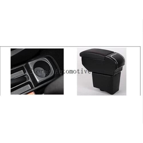 Storage Box Center Console Leather Cup Holder Dual Layer Armrest Arm Rest For Volkswagen Polo 9N 02-2009 2005 2006 2007 2008