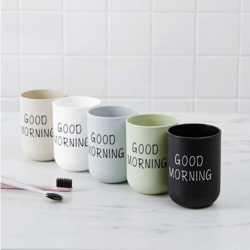 Hot Nordic Style Travel Portable Washing Cup Couple Bathroom Sets Plastic Good Morning Toothbrush Holder Storage Organizer Cup