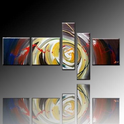 Professional Artist Hand-painted High Quality 5 Panels Abstract Oil Painting on Canvas Modern Abstract Painting for Living Room