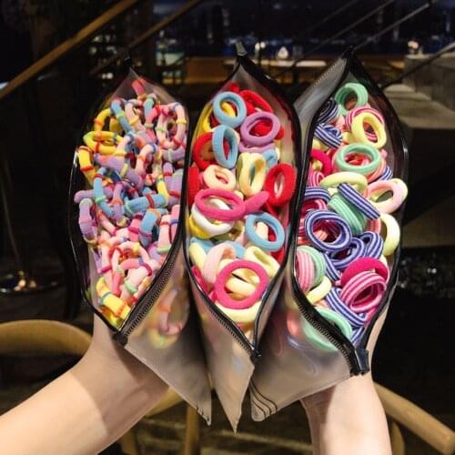 1000/100/20Set High-Quality Girls Colorful Nylon Small Elastic Hair Bands Rubber Band Kids Hair Accessories Headdress Hair Ties