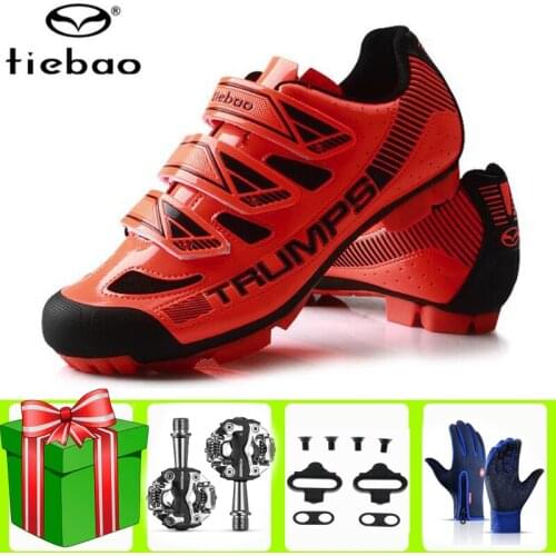TIEBAO Cycling Shoes Men Sapatilha Ciclismo Mtb add SPD pedal set Professional Self-locking Bicycle Bike Bicicleta Carretera