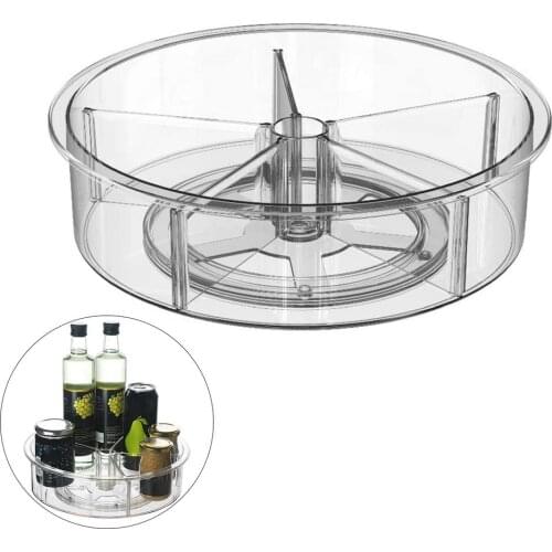 CellDeal 360 Rotating Round Spice Storage Rack Tray Turntable Kitchen Jar Holder Storage Box Multifunction Container Organizer