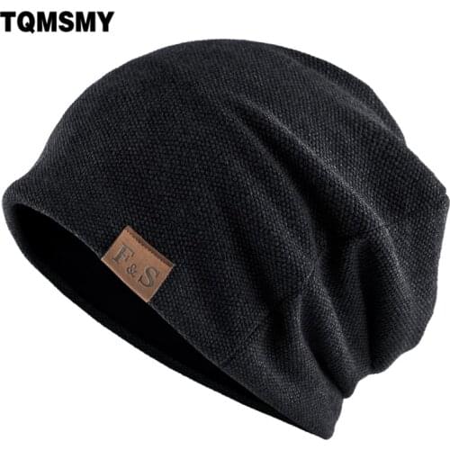 Knitted wool hats For men winter beanies double layer Turban hat Casual Unisex Hip Hop caps men Autumn Skiing cap Bonnet