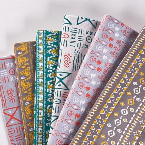 Jacquard Fabric Can Sew Baby Hakama and Headscarf Stretch Knitted Ethnic Style Cotton 50x180cm Jersey Fabric